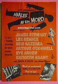 #6357 ANATOMY OF A MURDER Swedish movie poster '59 Stewart