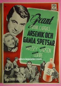 #6358 ARSENIC & OLD LACE Swedish movie poster '44Cary Grant