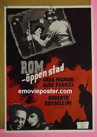 #6381 OPEN CITY Swedish 24x34 R60s Rossellini