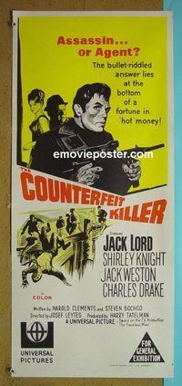 #7283 COUNTERFEIT KILLER Australian daybill movie poster '68 Lord