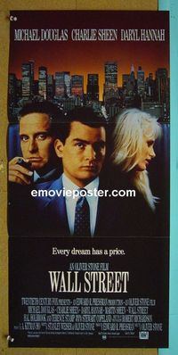 #7971 WALL STREET Australian daybill movie poster '87 C. Sheen