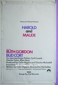 B096 HAROLD & MAUDE 40x60 movie poster '71 Gordon, Cort