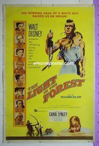 B100 LIGHT IN THE FOREST 40x60 movie poster '58 Walt Disney