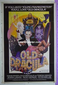 B106 OLD DRACULA 40x60 movie poster '75 David Niven, horror