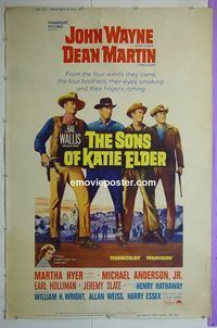 B111 SONS OF KATIE ELDER 40x60 movie poster '65 John Wayne, Martin