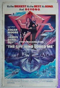 B112 SPY WHO LOVED ME 40x60 movie poster '77 Moore as Bond