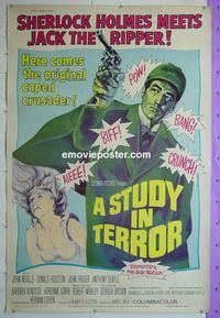 B114 STUDY IN TERROR 40x60 movie poster '66 Sherlock Holmes