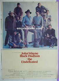 B116 UNDEFEATED 40x60 movie poster '69 John Wayne, Hudson