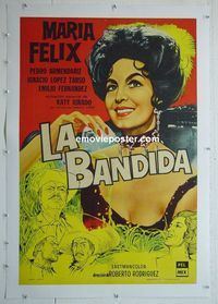 B202 BANDIT linen Argentinean movie poster '63 Maria Felix