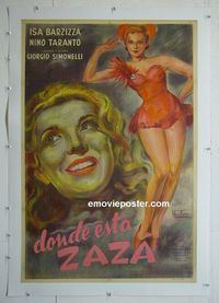 B206 DOVE STA ZAZA linen Argentinean movie poster '47 Venturi art!