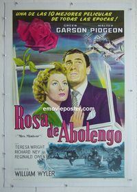 B213 MRS MINIVER linen Argentinean R50s great different art of Garson & Pidgeon, William Wyler!