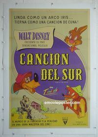 B218 SONG OF THE SOUTH linen Argentinean movie poster '46 Walt Disney