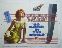 B179 GO NAKED IN THE WORLD linen British quad movie poster '61