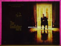 B026 GODFATHER 3 advance British quad movie poster '90 Pacino, Keaton