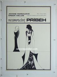 B122 IMMORTAL STORY linen Czech movie poster '68 Orson Welles