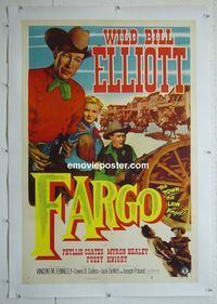 B258 FARGO linen one-sheet movie poster '52 Wild Bill Elliott