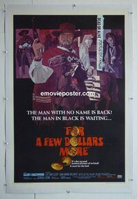 B261 FOR A FEW DOLLARS MORE linen one-sheet movie poster '67 Eastwood