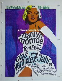 B133 7 YEAR ITCH linen German movie poster R66 Marilyn Monroe