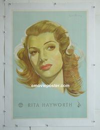 B136 RITA HAYWORTH linen German movie poster '40s great portrait!