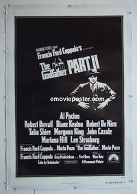 B268 GODFATHER 2 linen one-sheet movie poster '74 Coppola, Al Pacino