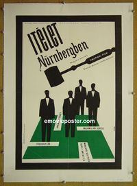 B137 JUDGMENT AT NUREMBERG linen Hungarian movie poster '61 Lancaster