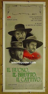 B141 GOOD, THE BAD & THE UGLY linen Italian locandina movie poster '68 Eastwood