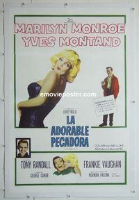 B287 LET'S MAKE LOVE linen Spanish one-sheet movie poster '60 Marilyn Monroe