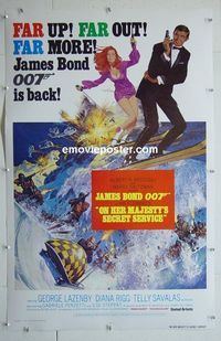 B294 ON HER MAJESTY'S SECRET SERVICE linen one-sheet movie poster R80