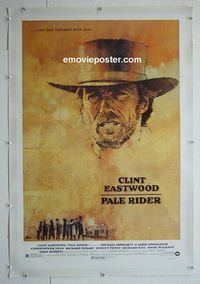 B297 PALE RIDER linen one-sheet movie poster '85 Clint Eastwood, Dudash art