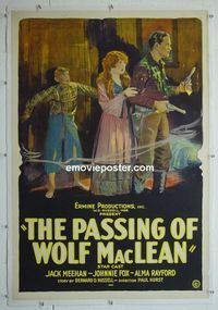 B298 PASSING OF WOLF MACLEAN linen one-sheet movie poster '24 Jack Meehan