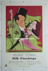 B307 SILK STOCKINGS linen one-sheet movie poster '57 Astaire, Kapralik art!