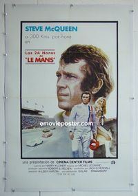 B173 LE MANS linen Mexican movie poster '71 Steve McQueen, car racing!