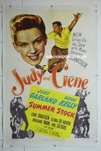 B314 SUMMER STOCK linen one-sheet movie poster '50 Judy Garland, Gene Kelly