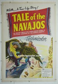 B316 TALE OF THE NAVAJOS linen one-sheet movie poster '48 Edwin Jerome