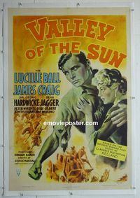 B324 VALLEY OF THE SUN linen one-sheet movie poster '42 Lucille Ball