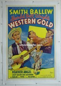 B329 WESTERN GOLD linen one-sheet movie poster '37 Smith Ballew