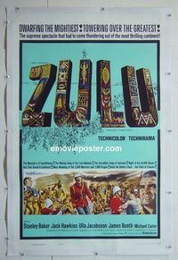 B336b ZULU linen one-sheet movie poster '64 Baker, Michael Caine