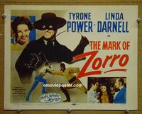 C379 MARK OF ZORRO title lobby card R58 Tyrone Power