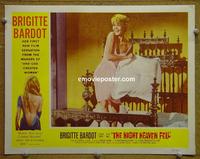 D607 NIGHT HEAVEN FELL lobby card '58 sexy Brigitte Bardot