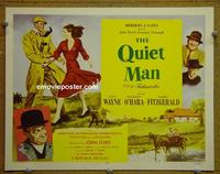 C456b QUIET MAN title lobby card '51 John Wayne, Maureen O'Hara