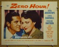 E181 ZERO HOUR lobby card #3 '57 Linda Darnell