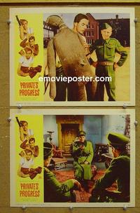 G058 PRIVATE'S PROGRESS 2 lobby cards '56 Attenborough