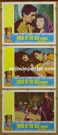 F802 QUEEN OF THE NILE 3 lobby cards '61 Jeanne Crain