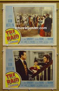 G063 RAID 2 lobby cards '54 Van Heflin, Bancroft