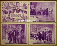 F746 RAINBOW RHYTHMS 4 lobby cards '42 Jimmy Wakely Trio