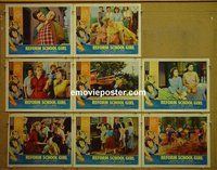 F461 REFORM SCHOOL GIRL 8 lobby cards '57 classic AIP bad girl!