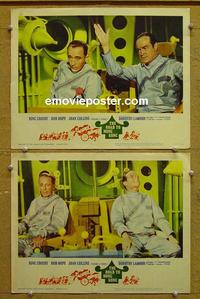 G066 ROAD TO HONG KONG 2 lobby cards '62 Hope, Crosby