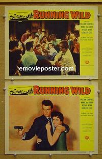 G072 RUNNING WILD  2 lobby cards '55 William Campbell