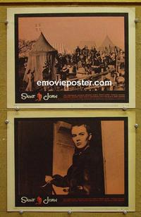 G075 SAINT JOAN 2 lobby cards '57 Jean Seberg, Widmark