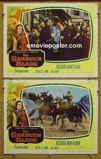 G077 SARACEN BLADE 2 lobby cards '54 Ricardo Mantalban